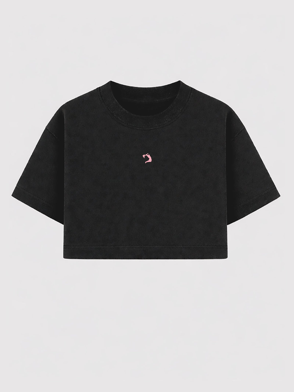 Cropped Oversized - Flame - Preto